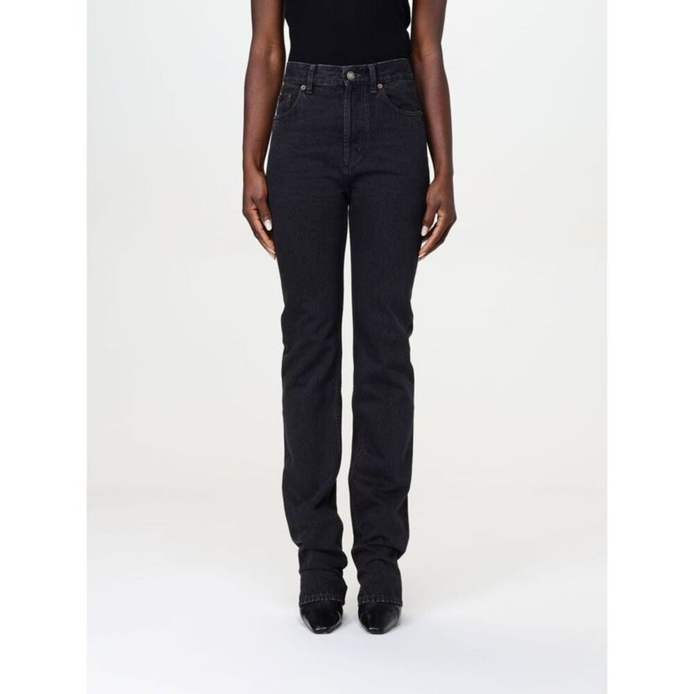 Saint Laurent Black Cotton Straight-Leg Women's Jeans